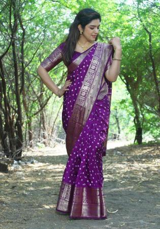 Picture of Elegant Silk Purple Saree