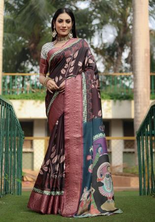 Picture of Well Formed Silk Dim Gray Saree