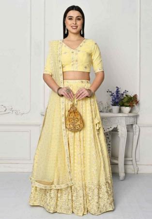 Picture of Georgette & Silk Wheat Readymade Lehenga Choli