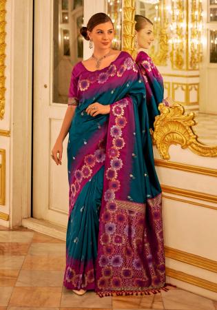 Picture of Enticing Silk Teal Saree