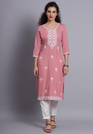 Picture of Beauteous Rayon Pink Kurtis & Tunic