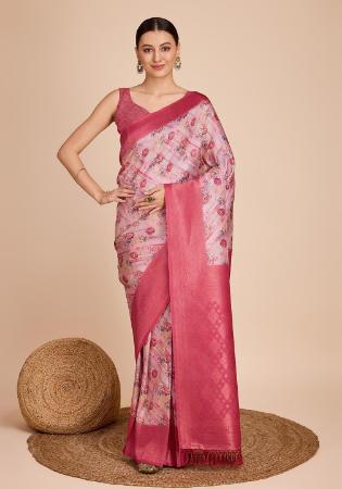 Picture of Marvelous Silk Pale Violet Red Saree