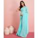 Picture of Stunning Georgette Pale Turquoise Saree