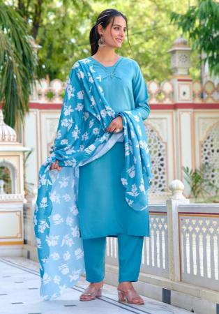 Picture of Chiffon Light Sea Green Readymade Salwar Kameez