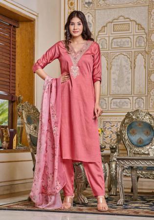 Picture of Chiffon Pale Violet Red Readymade Salwar Kameez