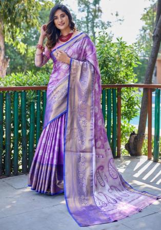 Picture of Delightful Silk Dark Slate Blue Saree