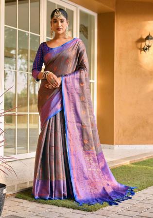 Picture of Comely Silk Dim Gray Saree