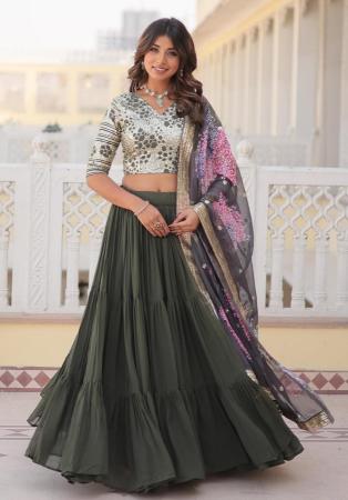 Picture of Beautiful Georgette Sea Green Lehenga Choli