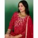 Picture of Exquisite Silk Maroon Straight Cut Salwar Kameez