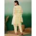 Picture of Silk Pale Golden Rod Straight Cut Salwar Kameez