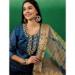 Picture of Silk Midnight Blue Straight Cut Salwar Kameez