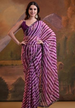 Picture of Appealing Georgette Medium Purple Saree