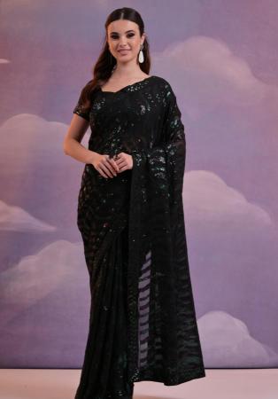 Picture of Splendid Georgette Dark Slate Grey Saree