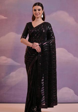 Picture of Superb Georgette Dark Magenta Saree