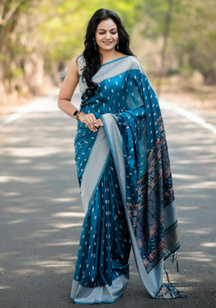 Picture of Nice Silk Teal Saree