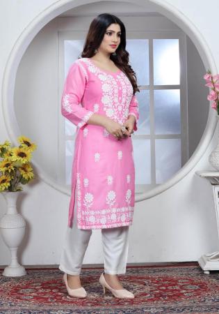 Picture of Classy Rayon Pink Kurtis & Tunic