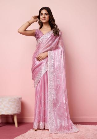 Picture of Beautiful Silk Rosy Brown Saree