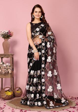 Picture of Excellent Net Black Saree