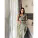 Picture of Fine Chiffon Dark Olive Green Saree