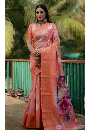 Picture of Fine Silk Coral Saree