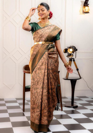 Picture of Alluring Silk Burly Wood Saree