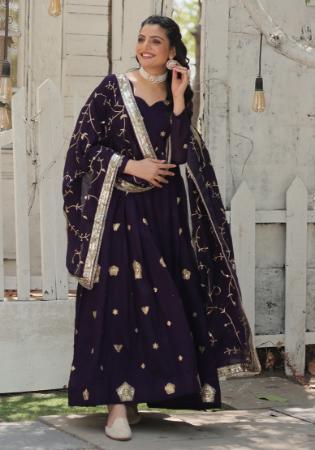 Picture of Chiffon Dark Slate Grey Readymade Salwar Kameez