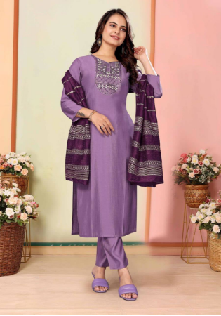 Picture of Resplendent Silk Rosy Brown Readymade Salwar Kameez