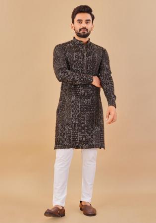 Picture of Fascinating Cotton Black Kurtas