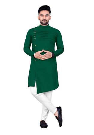 Picture of Nice Cotton Dark Green Kurtas