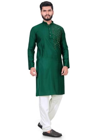 Picture of Admirable Cotton Forest Green Kurtas