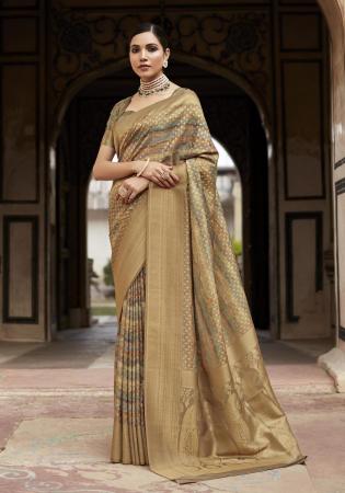 Picture of Amazing Silk Dark Khaki Saree