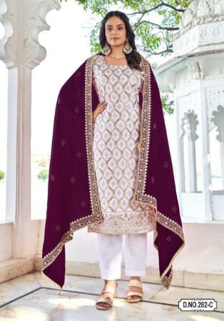 Picture of Bewitching Georgette Thistle Straight Cut Salwar Kameez