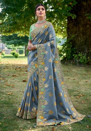 Picture of Admirable Silk Slate Grey Saree