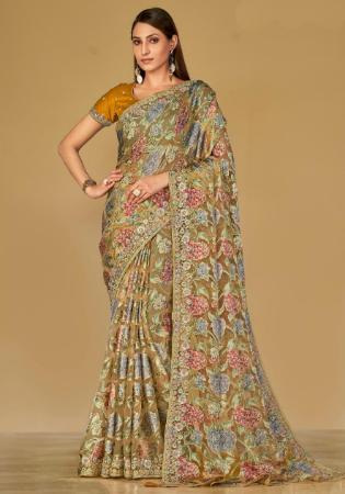 Picture of Ravishing Chiffon & Brasso Dim Gray Saree