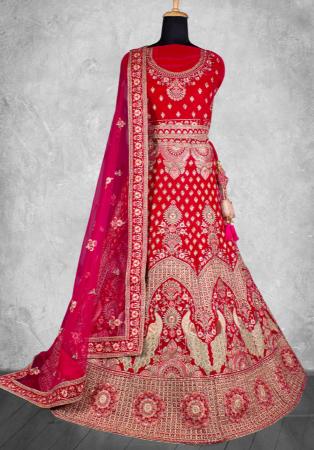 Picture of Beauteous Chiffon Dark Red Lehenga Choli