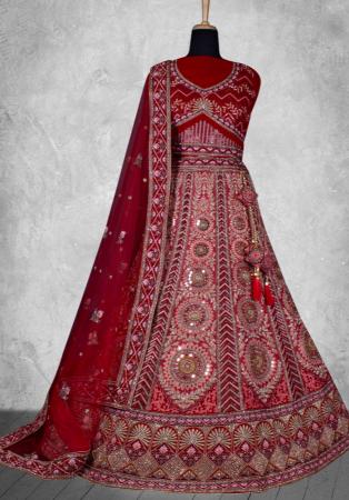 Picture of Fascinating Chiffon Maroon Lehenga Choli