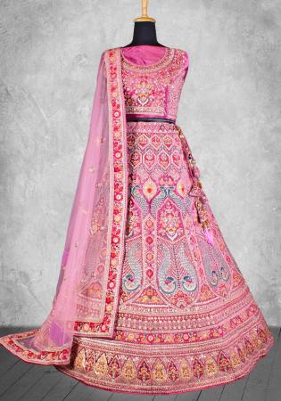 Picture of Elegant Chiffon Pale Violet Red Lehenga Choli