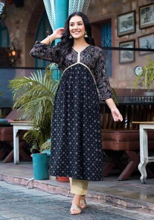 Picture of Superb Rayon Midnight Blue Kurtis & Tunic