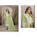 Picture of Organza Dark Khaki Straight Cut Salwar Kameez