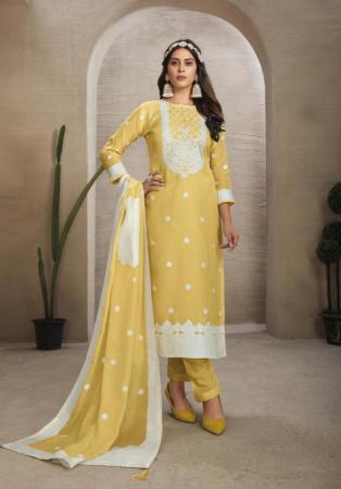 Picture of Bewitching Organza Khaki Straight Cut Salwar Kameez