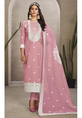 Picture of Exquisite Organza Pink Straight Cut Salwar Kameez