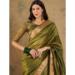 Picture of Appealing Cotton & Organza Dark Olive Green Saree