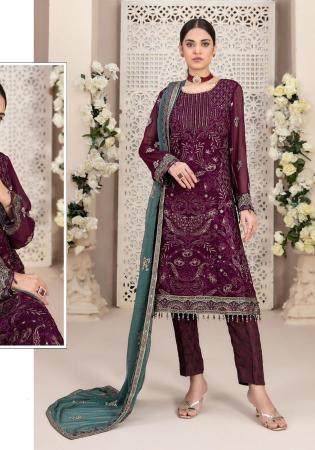 Picture of Enticing Georgette Brown Straight Cut Salwar Kameez