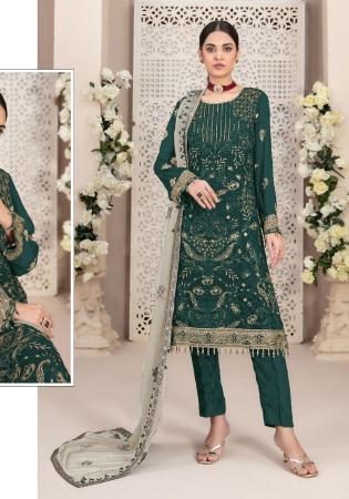 Picture of Georgette Dark Slate Grey Straight Cut Salwar Kameez