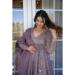 Picture of Cotton & Silk Light Slate Grey Anarkali Salwar Kameez