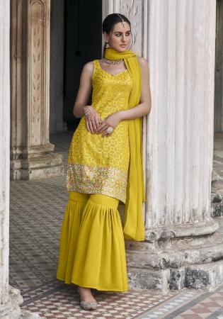 Picture of Appealing Georgette Golden Rod Readymade Salwar Kameez