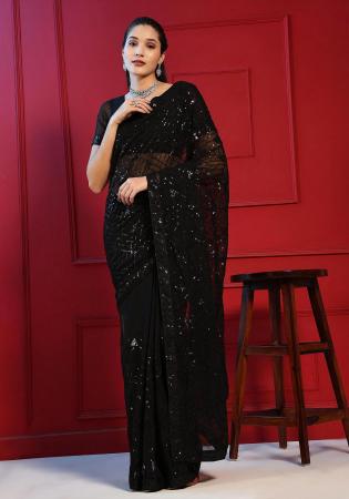 Picture of Beautiful Georgette Black Saree