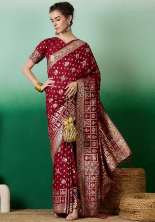 Picture of Enticing Cotton Maroon Saree