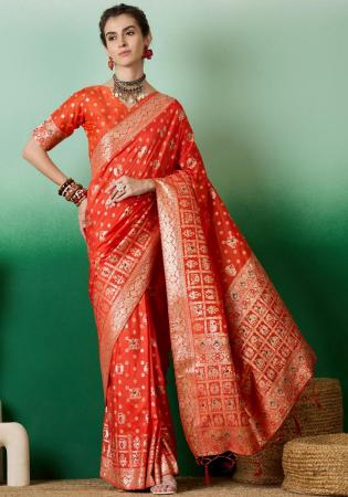 Picture of Statuesque Cotton Tomato Saree