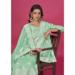 Picture of Organza Dark Sea Green Straight Cut Salwar Kameez